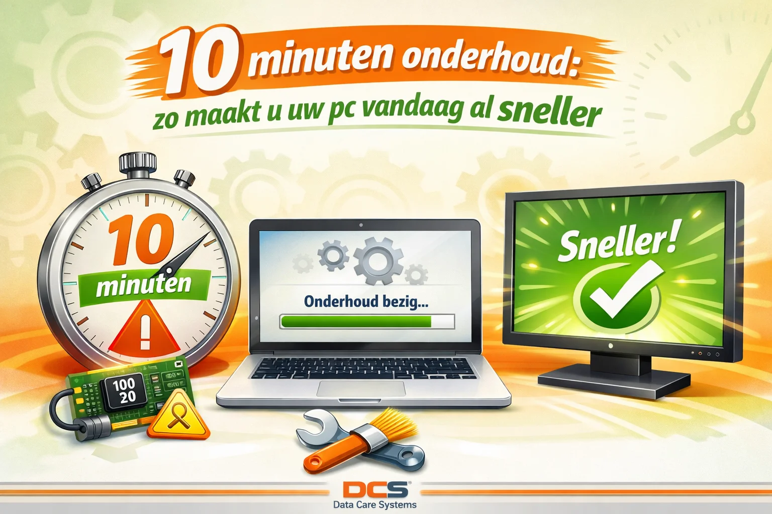 Laptop met schoonmaak en optimalisatie